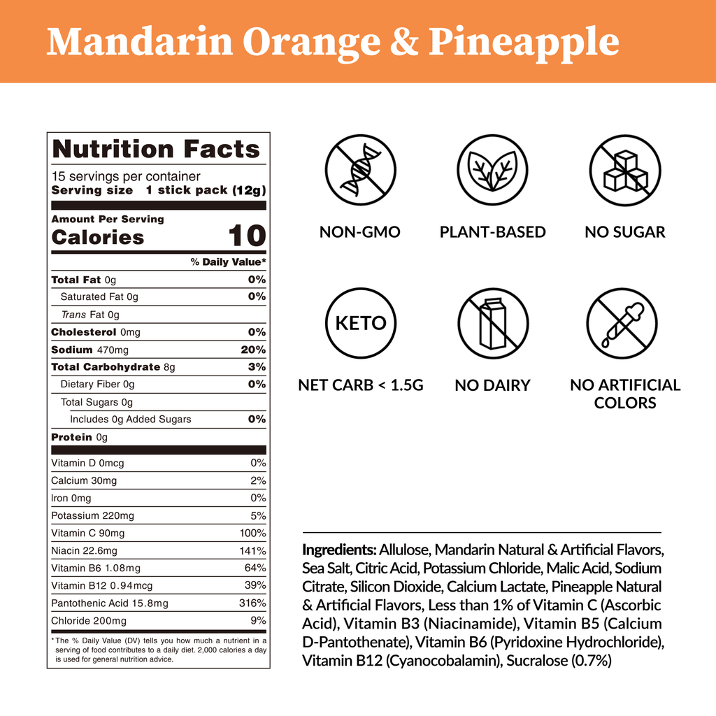Mandarin Orange & Pineapple Electrolytes - Zero Sugar